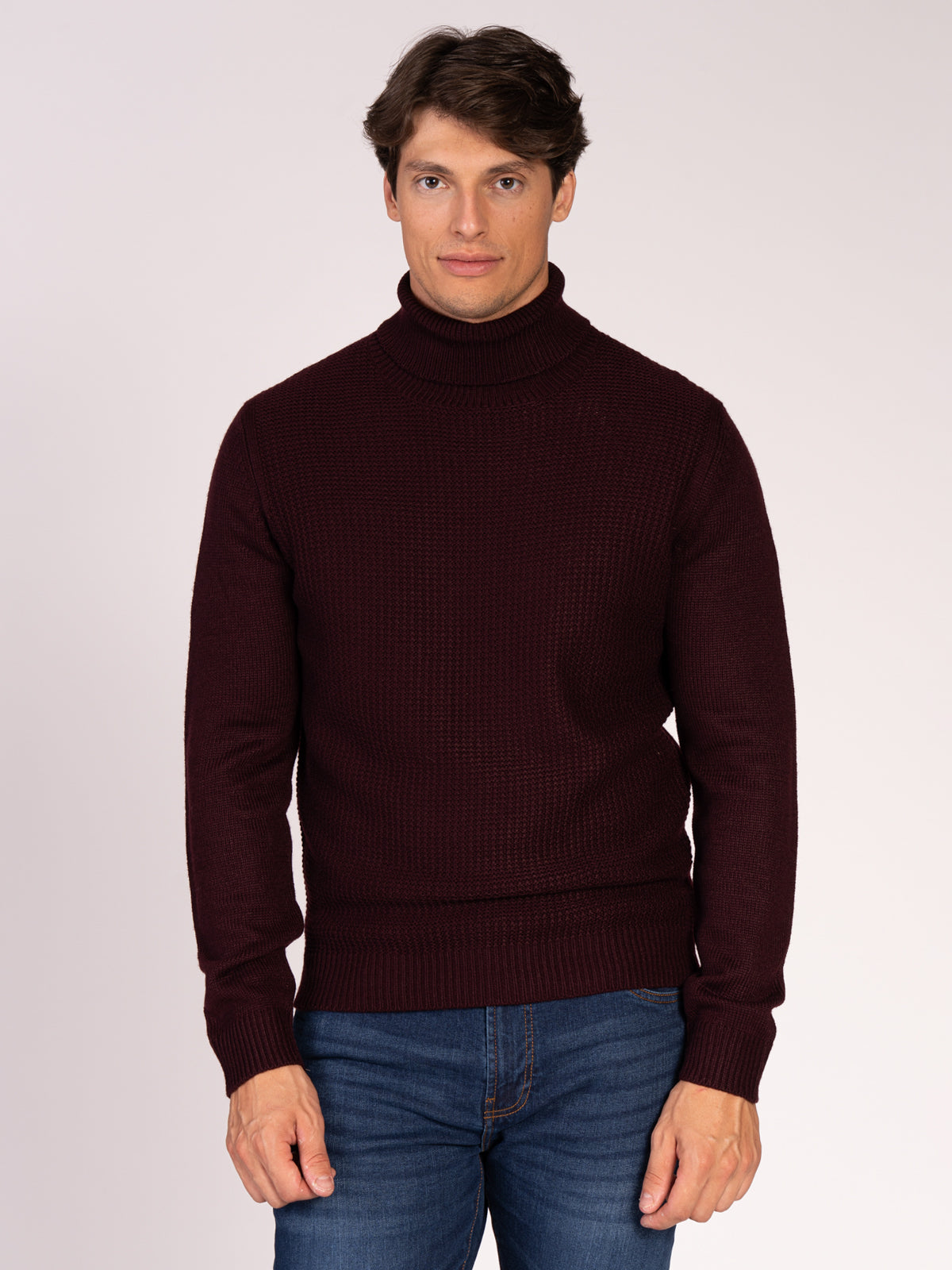 MAGLIA COLLO ALTO|Colore:Bordeaux