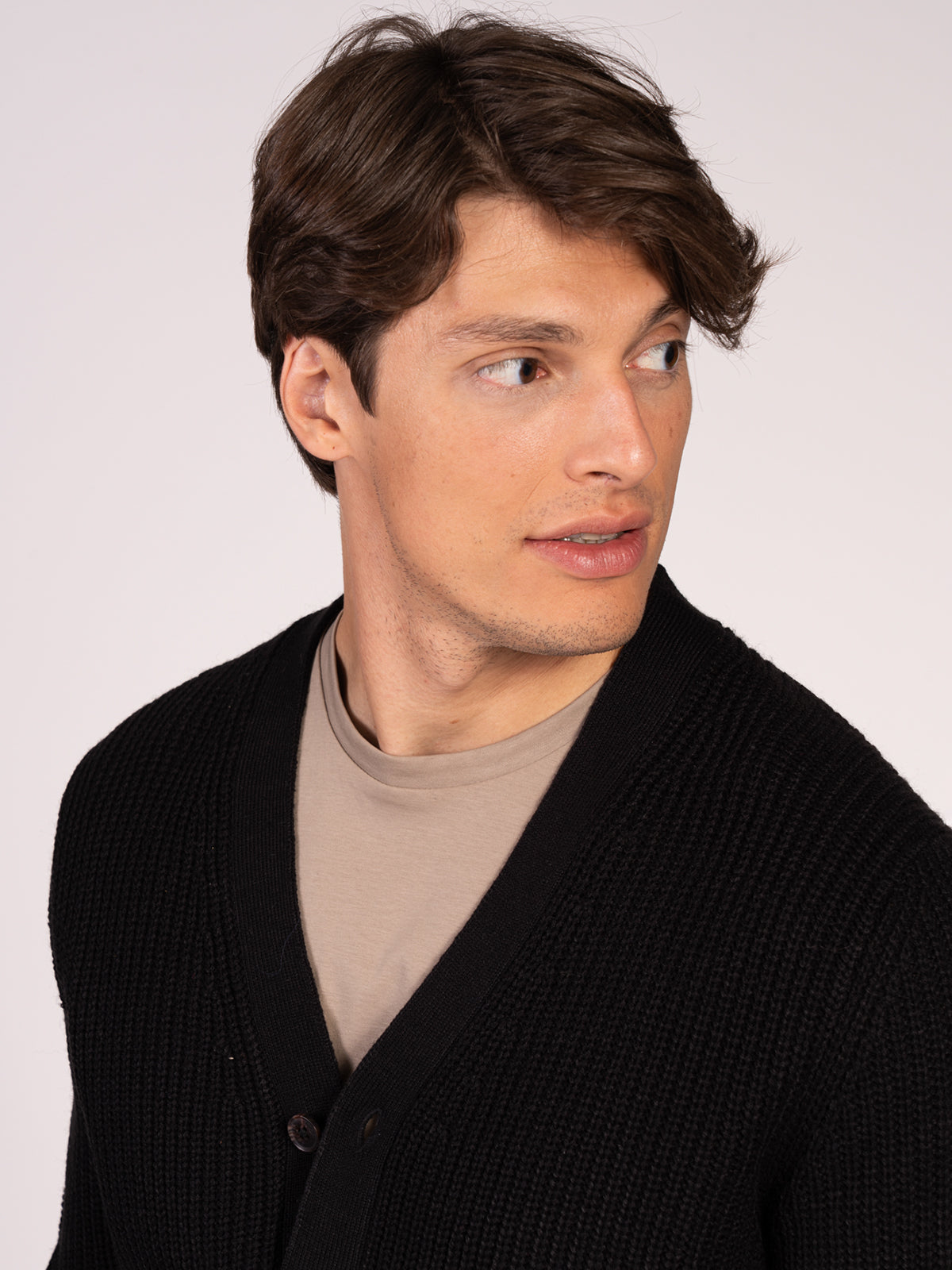 CARDIGAN CON BOTTONI A COSTE|Colore:Nero