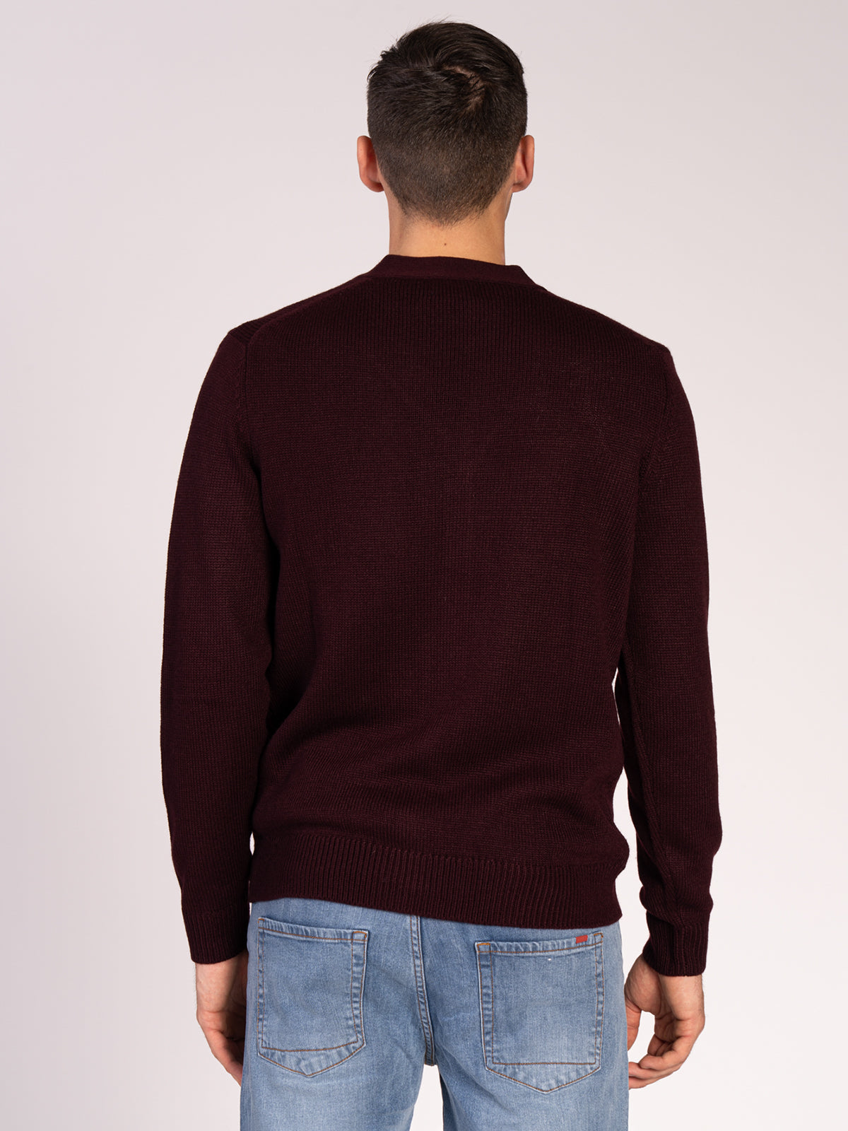 CARDIGAN CON BOTTONI RASATA|Colore:Bordeaux