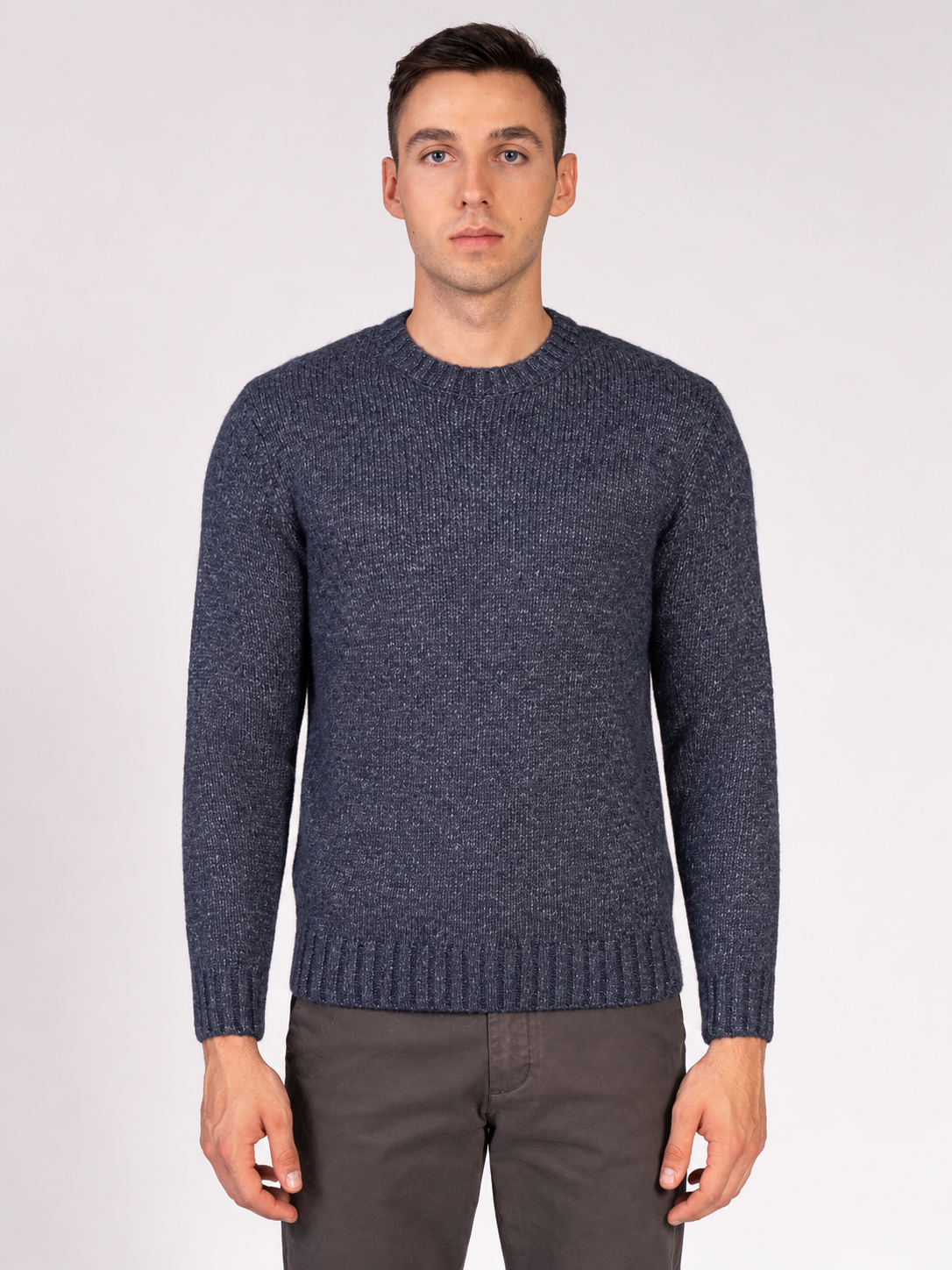 MAGLIA GIROCOLLO MELANGE|Colore:Blu