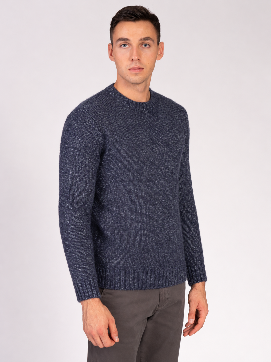 MAGLIA GIROCOLLO MELANGE|Colore:Blu