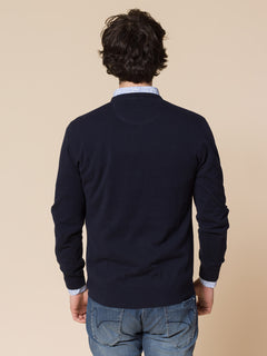 Maglia basic collo a V|Colore:Blu