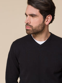 Maglia basic collo a V|Colore:Nero