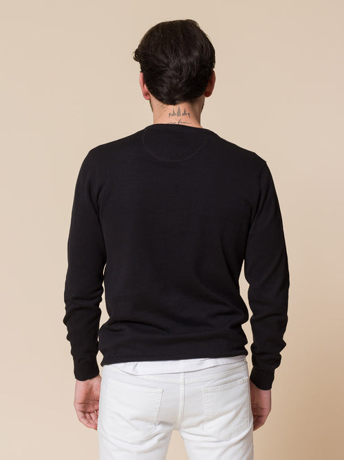 Maglia basic collo a V|Colore:Nero