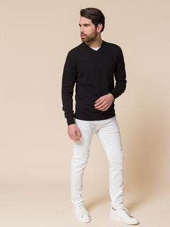 Maglia basic collo a V|Colore:Nero