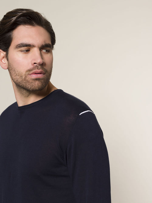 Maglia girocollo|Colore:Blu