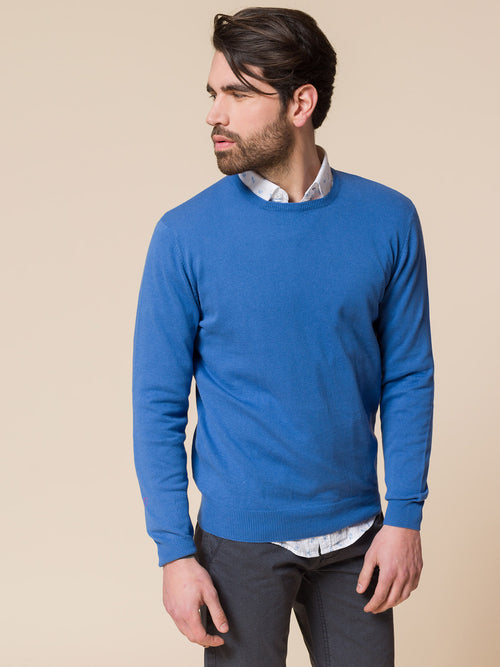 Cotton basic crew neck sweater