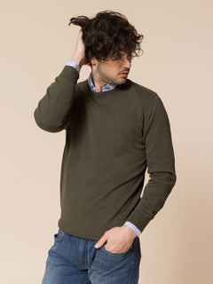 Cotton basic crew neck sweater