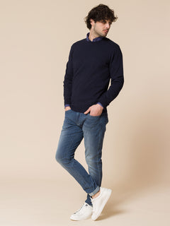 Cotton basic crew neck sweater