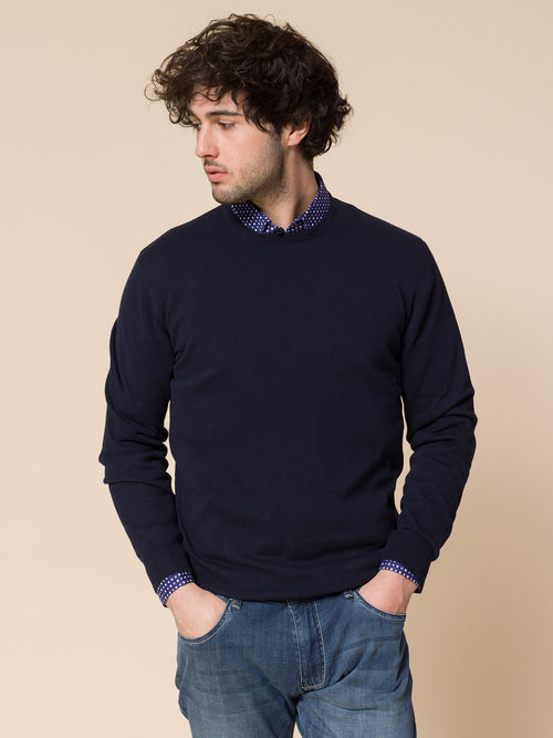 Maglia basic girocollo|Colore:Blu