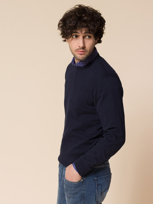 Maglia basic girocollo|Colore:Blu