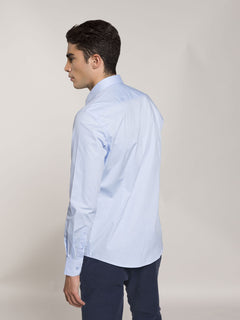 Camicia slim in cotone stretch|Colore:Azzurro