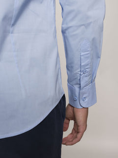 Camicia slim in cotone stretch|Colore:Azzurro