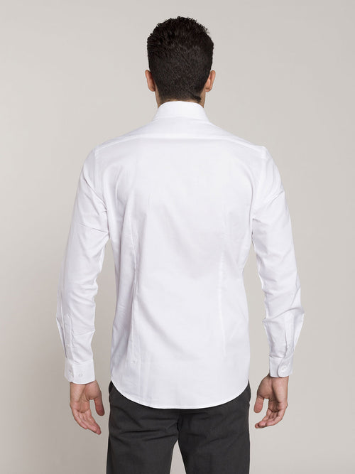 Camicia in cotone tinta unita|Colore:Bianco