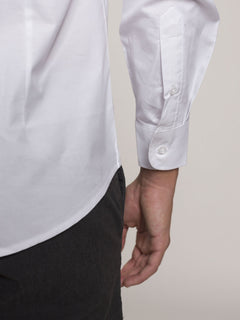 Camicia in cotone tinta unita|Colore:Bianco