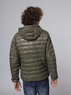 Giubbotto trapuntato con cappuccio|Colore:Verde militare