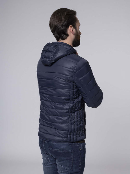 Giubbotto trapuntato con cappuccio|Colore:Blu