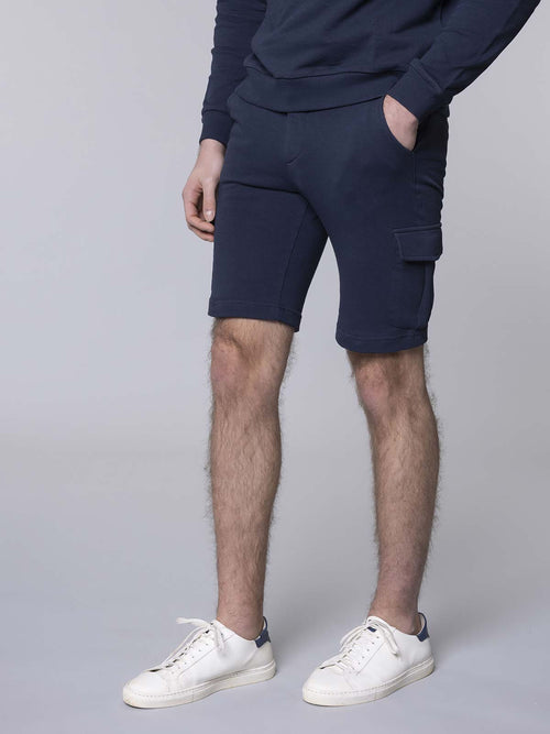 Shorts felpa con tasche laterali|Colore:Blu