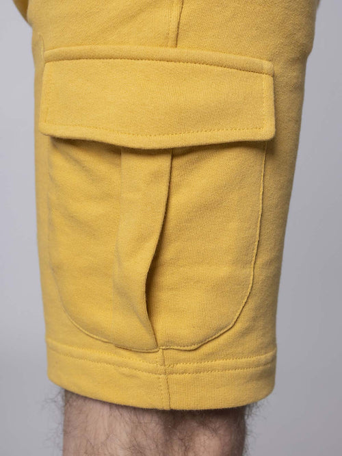 Shorts felpa con tasche laterali|Colore:Ocra