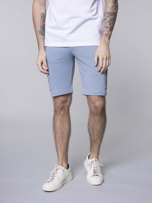 Shorts felpa con tasche laterali|Colore:Azzurro