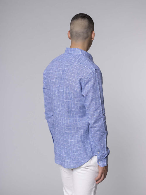 Camicia misto lino cotone|Colore:Azzurro