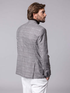 Giacca fantasia quadri|Colore:Moro