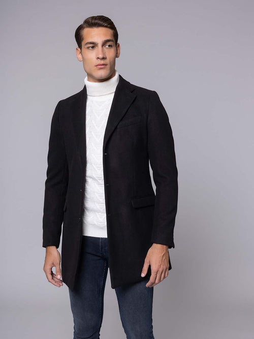 Cappotto 3 bottoni|Colore:Nero