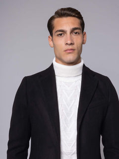 Cappotto 3 bottoni|Colore:Nero