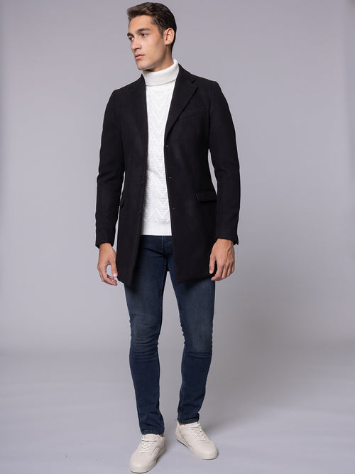 Cappotto 3 bottoni|Colore:Nero