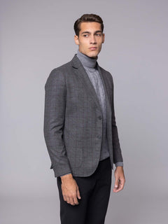 Giacca fantasia quadri|Colore:Grigio