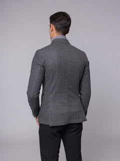 Giacca fantasia quadri|Colore:Grigio