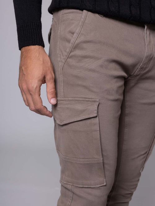 Pantaloni con tasconi|Colore:Fango