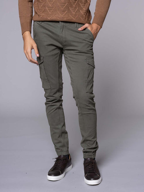 Pantaloni con tasconi|Colore:Verde militare