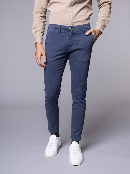 Pantaloni fantasia quadri|Colore:Blu