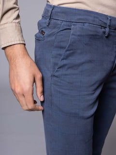 Pantaloni fantasia quadri|Colore:Blu