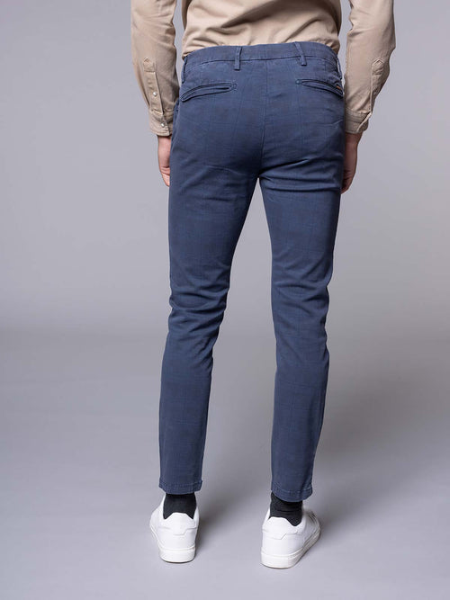 Pantaloni fantasia quadri|Colore:Blu