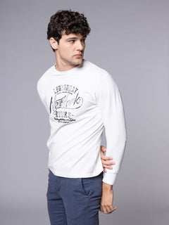 T-Shirt manica lunga logo NY|Colore:Panna