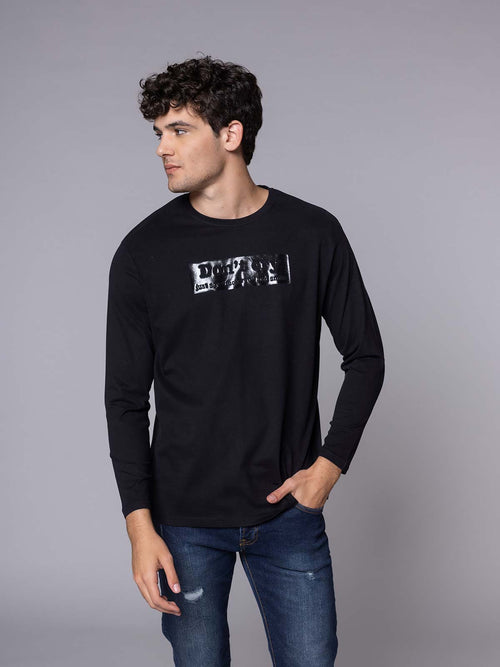 T-shirt manica lunga cry|Colore:Nero