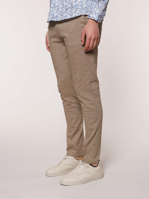 Pantaloni lino e cotone|Colore:Fango