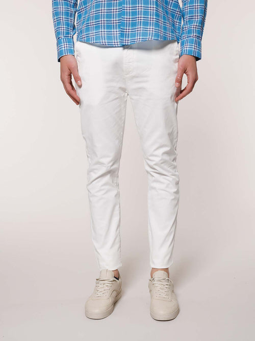 Pantaloni gabardina tasca America|Colore:Bianco