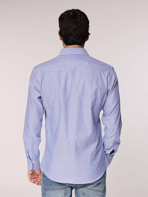 Camicia a righe collo francese