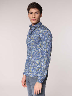 Camicia fantasia collo classico|Colore:Azzurro