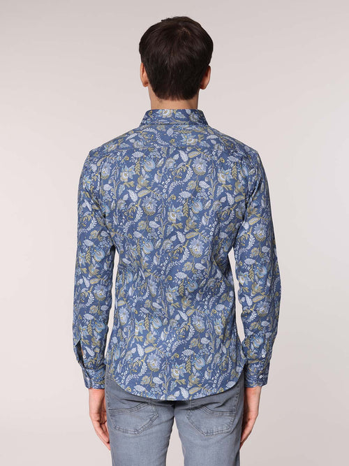 Camicia fantasia collo classico|Colore:Azzurro