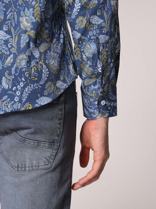 Camicia fantasia collo classico|Colore:Azzurro