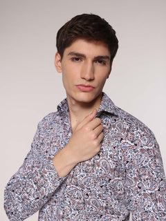 Camicia fantasia collo classico|Colore:Bianco