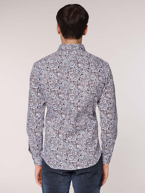 Camicia fantasia collo classico|Colore:Bianco