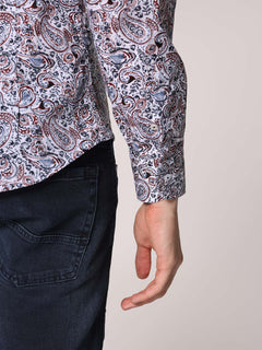 Camicia fantasia collo classico|Colore:Bianco