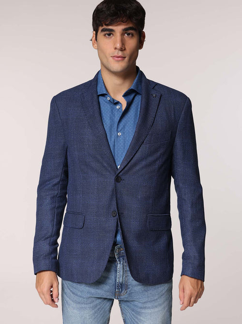 Giacca principe di Galles|Colore:Indaco