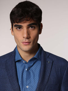 Giacca principe di Galles|Colore:Indaco