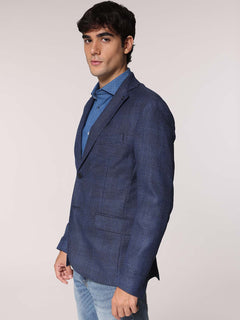 Giacca principe di Galles|Colore:Indaco